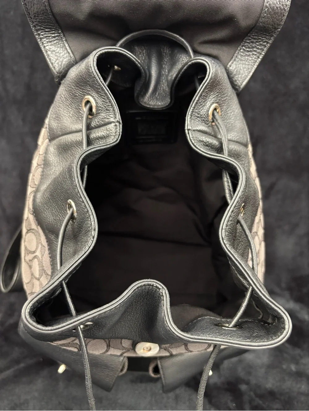 Coach Billie Backpack F54795 Signature Jacquard Canvas & Black